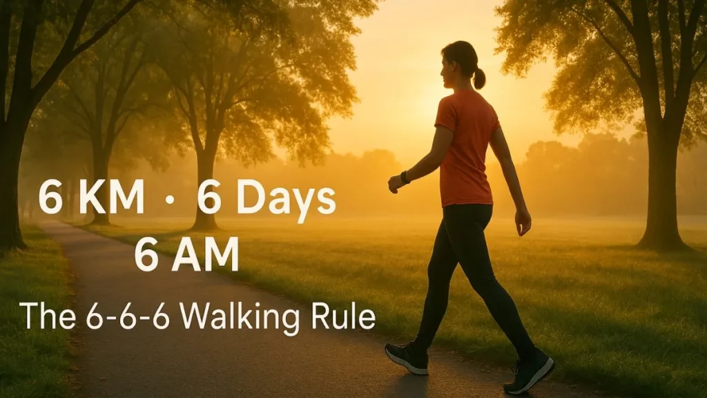 Person following the 6-6-6 walking routine