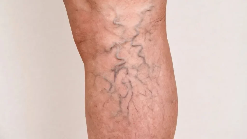 Illustration of varicose veins in legs